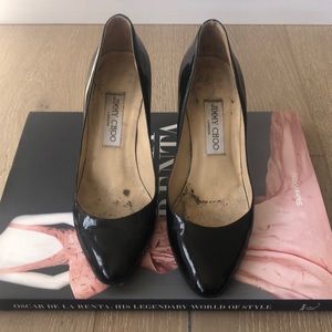 Classic black Jimmy Choo patent leather pumps